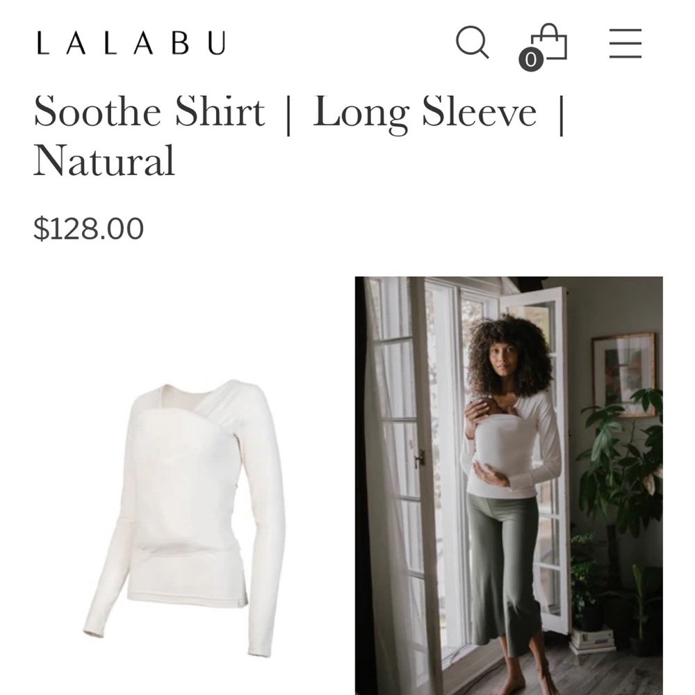 LALABU Soothe baby wearing shirt - long sleeve medium white